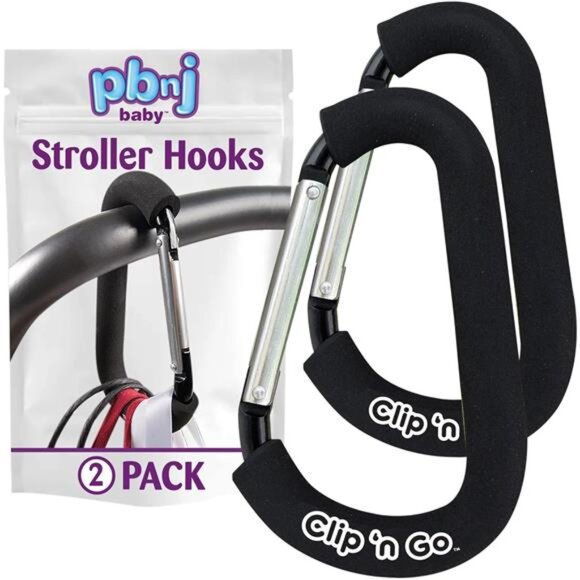 Stroller Hooks for Diaper Bags Mommy Bag Clips Carabiner Stroller Accessories - Picture 1 of 7